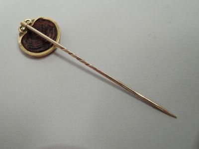 Antique European Carved Intaglio Cameo 15k Gold Stickpin C 1880