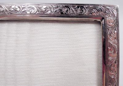 Antique European Edwardian Classical Silver Double Picture Frame