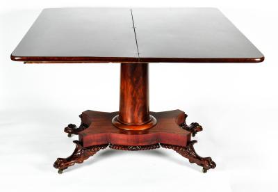 Antique European Large Folding Table with Claw Feet