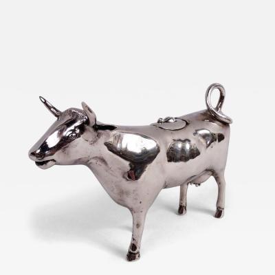 Antique European Silver Cow Creamer