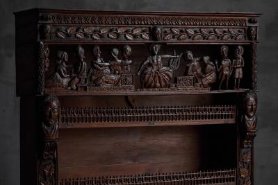 Antique Expressive Carved Bookcase France 19th Century