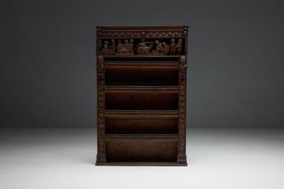 Antique Expressive Carved Bookcase France 19th Century