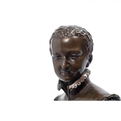 Antique F Barbedienne Bronze Sculpture of King Henry IV Francois Bosio