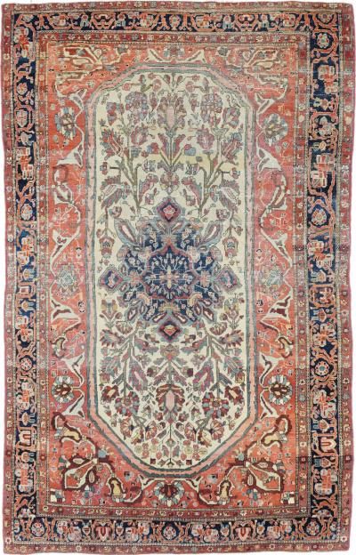 Antique Farahan Sarouk Rug 4 0 x 6 7 