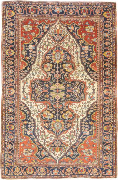 Antique Farahan Sarouk Rug 4 1 x 6 0 