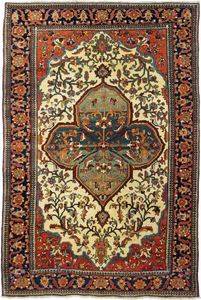 Antique Farahan Sarouk Rug 4 3 x 6 7 