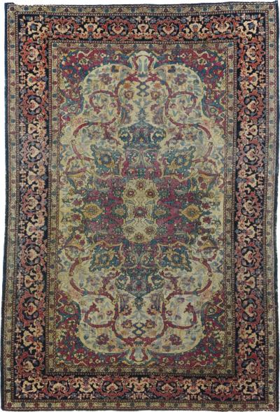 Antique Farahan Sarouk Rug 4 7 x 6 10 