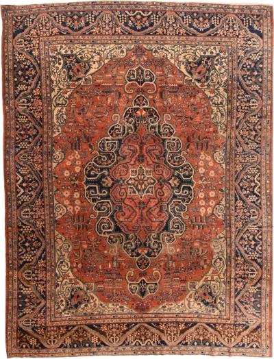 Antique Farahan Sarouk Rug 8 6 x 11 0 