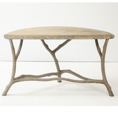 Antique Faux Bois Demilune