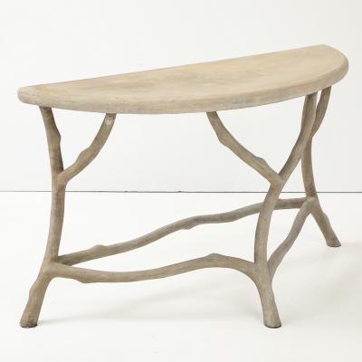 Antique Faux Bois Demilune