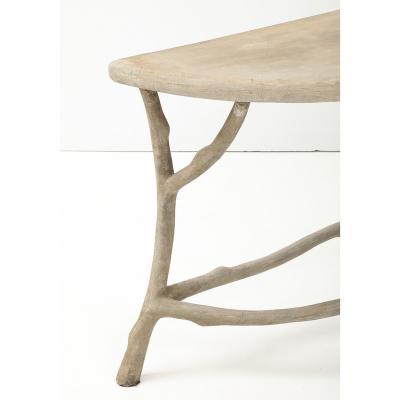 Antique Faux Bois Demilune