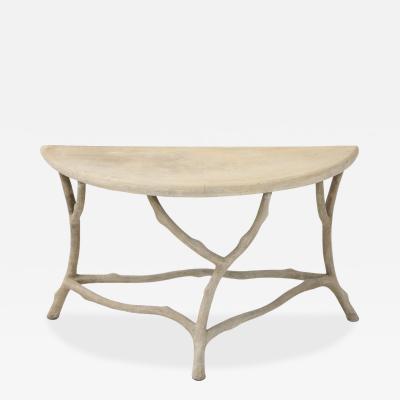 Antique Faux Bois Demilune