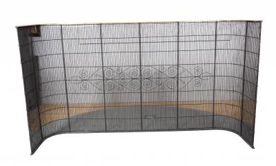 Antique Federal Brass And Wire Nursery Fender