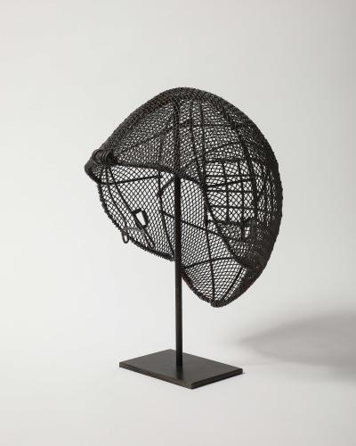 Antique Fencing Mask on Stand