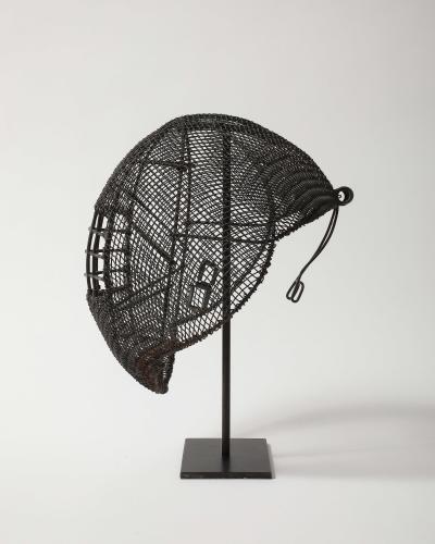 Antique Fencing Mask on Stand