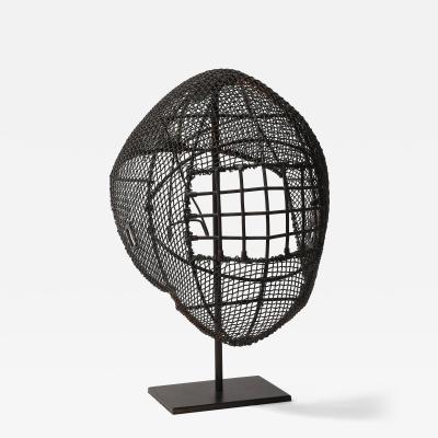 Antique Fencing Mask on Stand