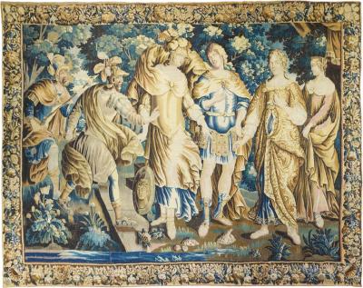 Antique Fiine French Tapestry 91 x 124