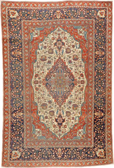 Antique Fine Persian Mohtasham Kashan Rug 4 5 x 6 8 