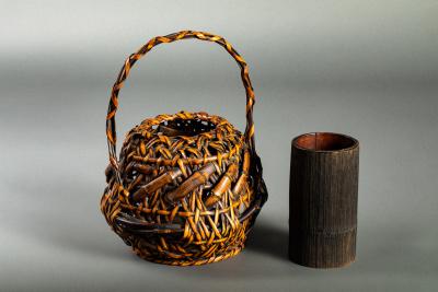 Antique Flower Arranging Ikebana Basket