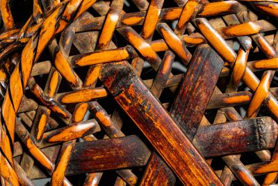 Antique Flower Arranging Ikebana Basket