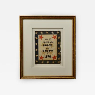 Antique Folk Art 1876 Patriotic Banner