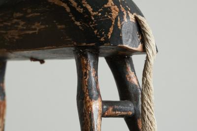 Antique Folk Art Miniature Rocking Horse in Painted Wood