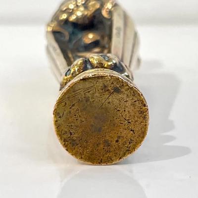 Antique French 1880s Fruits on Perforated Cast Bronze Blank Round Wax Seal Stamp