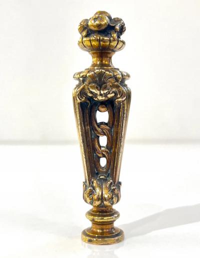 Antique French 1880s Fruits on Perforated Cast Bronze Blank Round Wax Seal Stamp