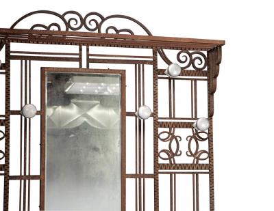 Antique French Art Deco Wrought Iron Hall Coat Stand