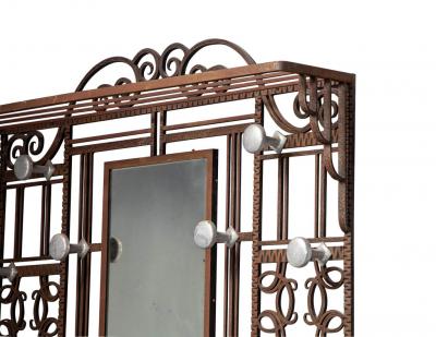 Antique French Art Deco Wrought Iron Hall Coat Stand