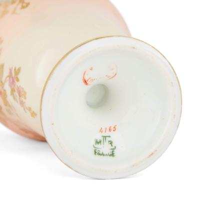 Antique French Art Nouveau Porcelain Ewer with Floral Decoration