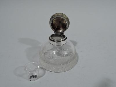 Antique French Art Nouveau Silver Enamel Inkwell