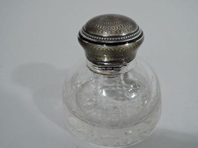 Antique French Art Nouveau Silver Enamel Inkwell