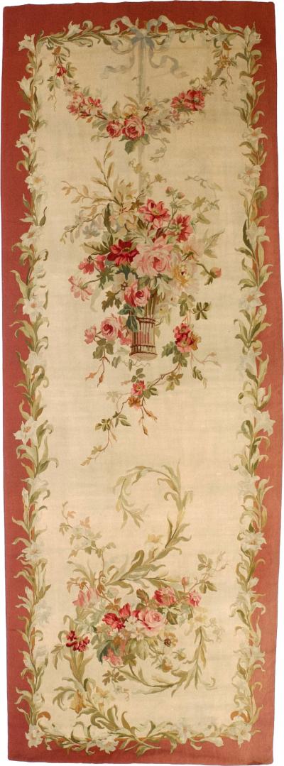 Antique French Aubusson 1 of pair 3 6 x 9 11 