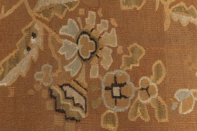 Antique French Aubusson Botanic Handmade Wool Rug