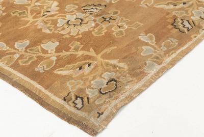 Antique French Aubusson Botanic Handmade Wool Rug