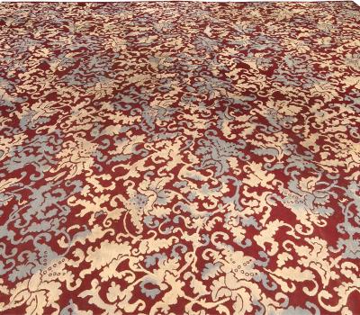 Antique French Aubusson Botanic Handmade Wool Rug