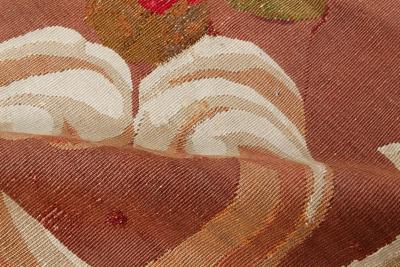 Antique French Aubusson Floral Handwoven Wool Rug