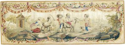 Antique French Aubusson Tapestry 18 x 48