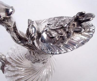 Antique French Belle Epoque Classical Silver Crystal Decanter