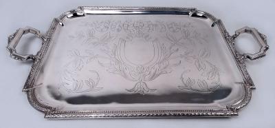 Antique French Belle Epoque Classical Silver Tray