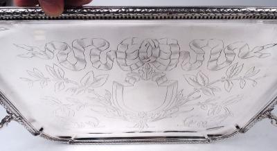 Antique French Belle Epoque Classical Silver Tray