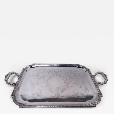 Antique French Belle Epoque Classical Silver Tray