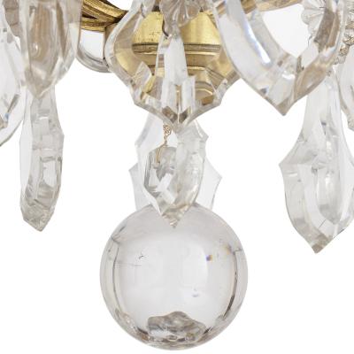 Antique French Belle poque cut glass and gilt bronze chandelier