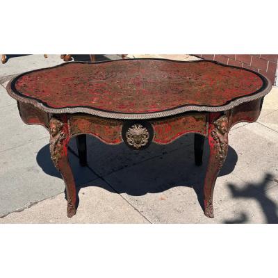 Antique French Boulle Centre Table Bureau Plat C 1860