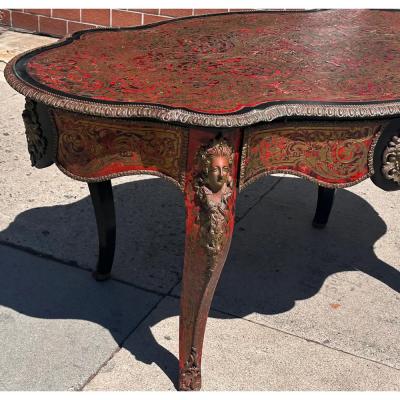 Antique French Boulle Centre Table Bureau Plat C 1860
