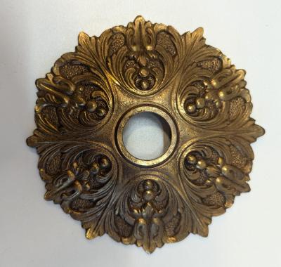 Antique French Brass Glass Art Nouveau Chandelier