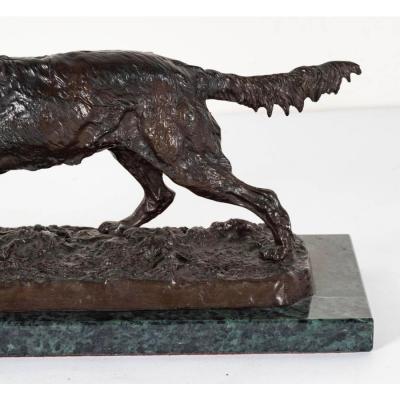 Antique French Bronze Dog Sculpture by P J Mene Setter