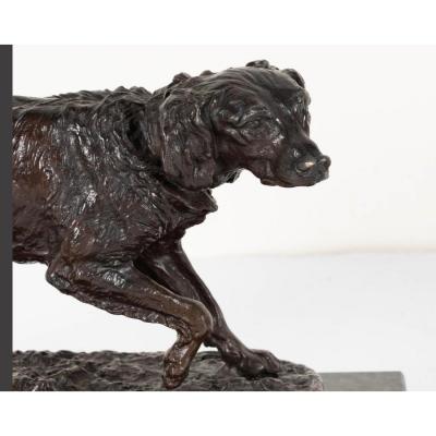Antique French Bronze Dog Sculpture by P J Mene Setter