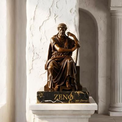 Antique French Bronze Sculpture of Philosopher Zeno of Elea by Eugene Laurent